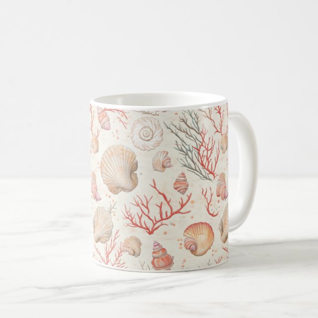 Rustic Coastal - Seashells, Starfish, Reef (16) Coffee Mug (Front Right)