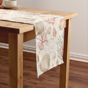 Rustic Coastal - Seashells, Starfish, Reef (16) Short Table Runner