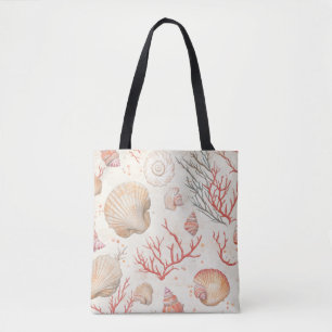 Rustic Coastal - Seashells, Starfish, Reef (16) Tote Bag