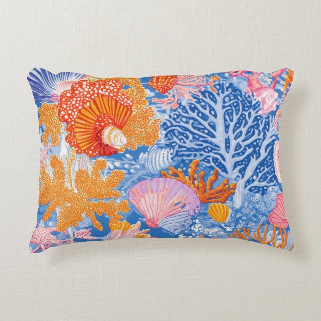 Rustic Coastal - Seashells, Starfish, Reef (19) Decorative Cushion (Front)