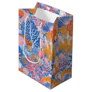 Rustic Coastal - Seashells, Starfish, Reef (19) Medium Gift Bag