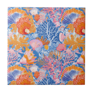 Rustic Coastal - Seashells, Starfish, Reef (19) Tile