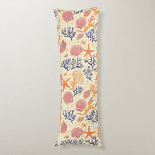 Rustic Coastal - Seashells, Starfish, Reef (1) Body Cushion