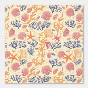 Rustic Coastal - Seashells, Starfish, Reef (1) Wallpaper