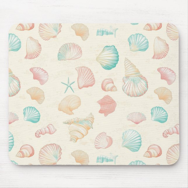 Rustic Coastal - Seashells, Starfish, Reef (22) Mouse Pad (Front)