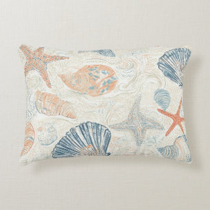 Rustic Coastal - Seashells, Starfish, Reef (25) Decorative Cushion