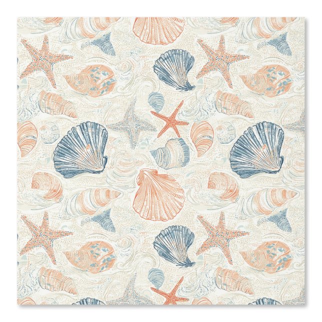 Rustic Coastal - Seashells, Starfish, Reef (25) Wallpaper (Front)