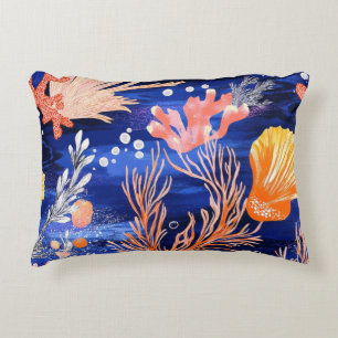 Rustic Coastal - Seashells, Starfish, Reef (27) Decorative Cushion