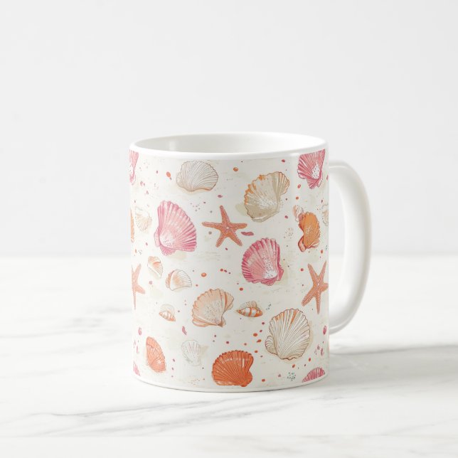 Rustic Coastal - Seashells, Starfish, Reef (28) Coffee Mug (Front Right)