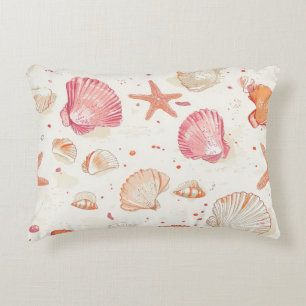 Rustic Coastal - Seashells, Starfish, Reef (28) Decorative Cushion