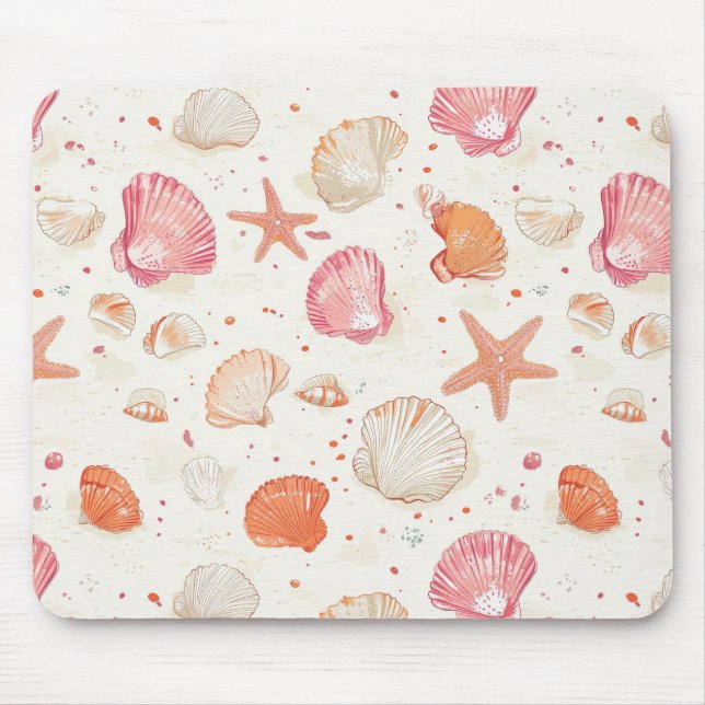 Rustic Coastal - Seashells, Starfish, Reef (28) Mouse Pad (Front)