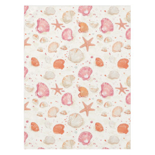 Rustic Coastal - Seashells, Starfish, Reef (28) Tablecloth