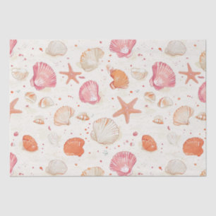 Rustic Coastal - Seashells, Starfish, Reef (28) Tissue Paper
