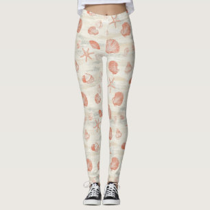 Rustic Coastal - Seashells, Starfish, Reef (29) Leggings