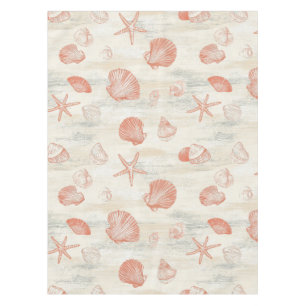 Rustic Coastal - Seashells, Starfish, Reef (29) Tablecloth