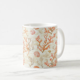 Rustic Coastal - Seashells, Starfish, Reef (2) Coffee Mug