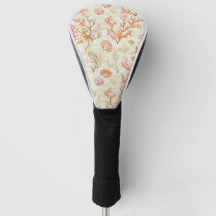 Rustic Coastal - Seashells, Starfish, Reef (2) Golf Head Cover