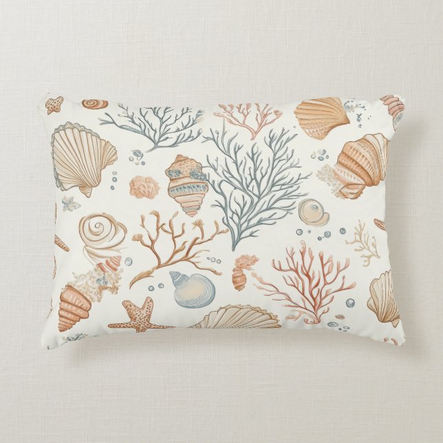 Rustic Coastal - Seashells, Starfish, Reef (32) Decorative Cushion (Front)