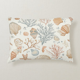Rustic Coastal - Seashells, Starfish, Reef (32) Decorative Cushion