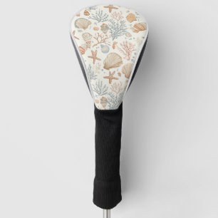 Rustic Coastal - Seashells, Starfish, Reef (32) Golf Head Cover