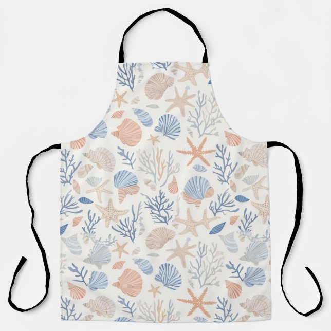 Rustic Coastal - Seashells, Starfish, Reef (34) Apron (Front)