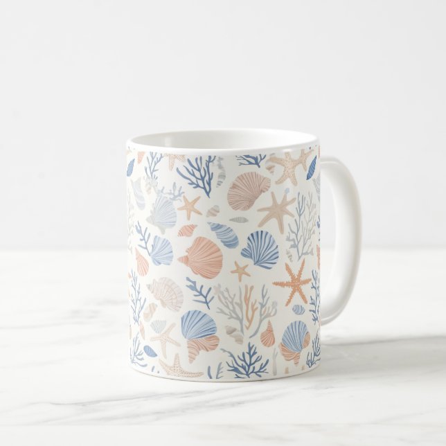 Rustic Coastal - Seashells, Starfish, Reef (34) Coffee Mug (Front Right)