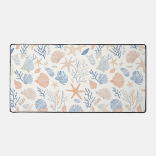 Rustic Coastal - Seashells, Starfish, Reef (34) Desk Mat