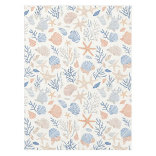 Rustic Coastal - Seashells, Starfish, Reef (34) Tablecloth