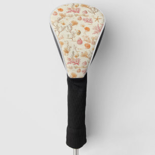Rustic Coastal - Seashells, Starfish, Reef (5) Golf Head Cover