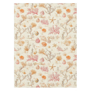 Rustic Coastal - Seashells, Starfish, Reef (5) Tablecloth