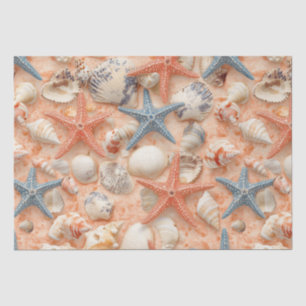 Rustic Coastal - Seashells, Starfish, Reef (8) Tissue Paper