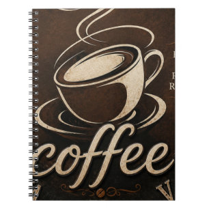 Rustic Coffee Bar Decor Gift Notebook