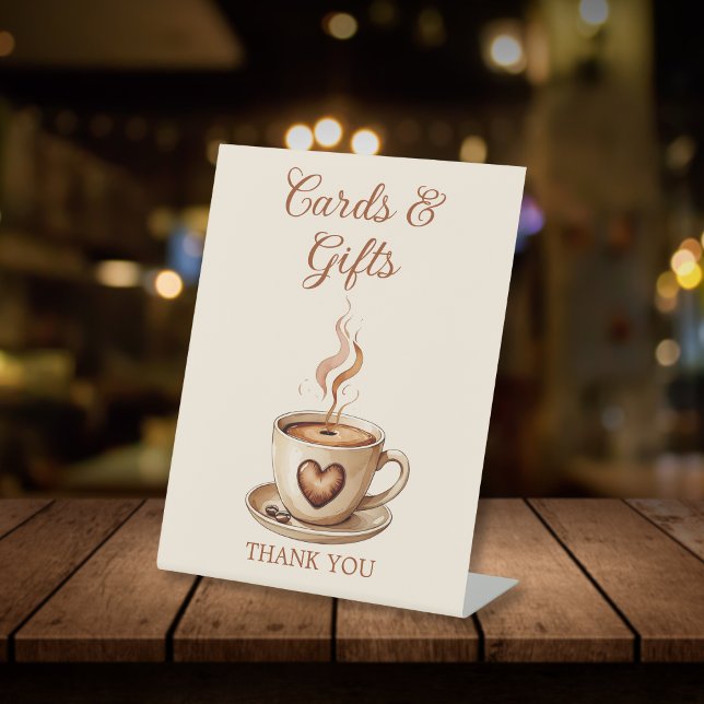 Rustic Coffee Birdal Shower Cards and Gifts Pedestal Sign (Creator Uploaded)