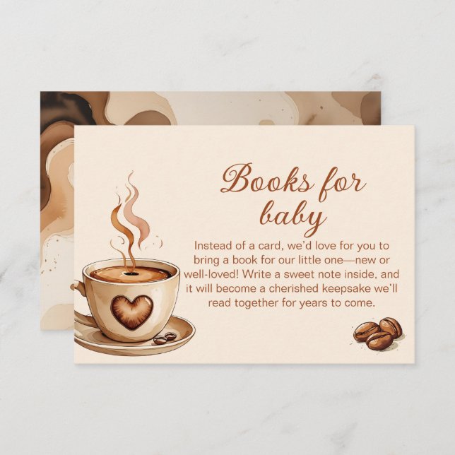 Rustic  coffee Books for baby Shower Enclosure Card (Front/Back)