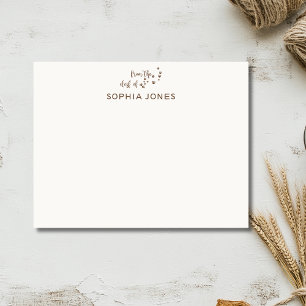 Rustic Coffee Brown Paw Stationery Note Card