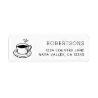 Rustic Coffee Cup Return Address Label