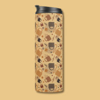 Rustic Coffee Love - Mug and Heart Pattern