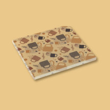 Rustic Coffee Love - Mug and Heart Pattern