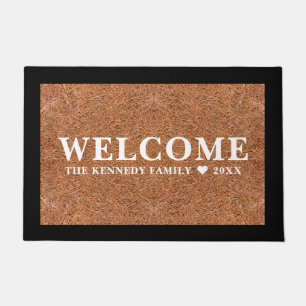 Rustic Coir Family Name Personalised Welcome Doormat