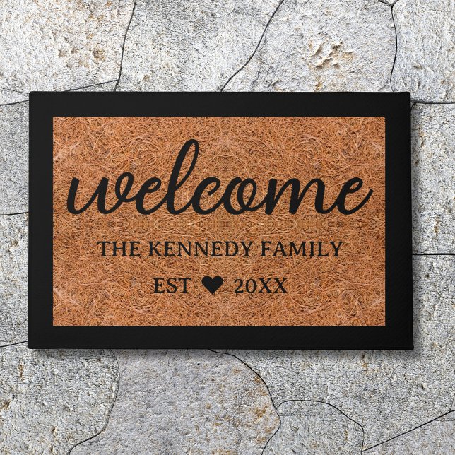 Rustic Coir Look Welcome Family Name Personalised  Doormat (Creator Uploaded)