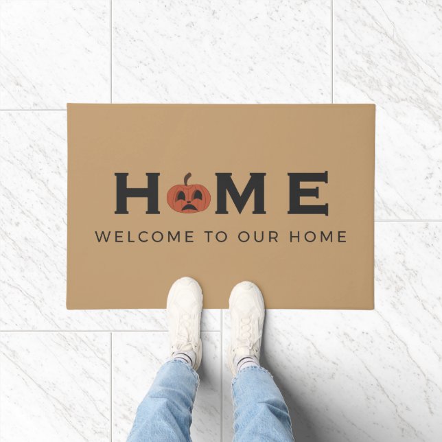 Rustic Coir Welcome to Our Home Pumpkin Fall Doormat (Indoor)