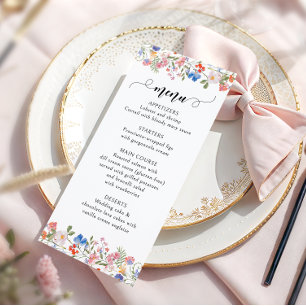 Rustic Colorful Floral Wildflower Bridal Shower Menu