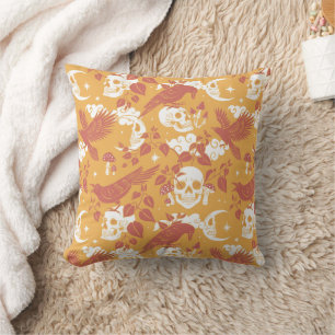 Rustic Colour Halloween Pattern Throw Pillow