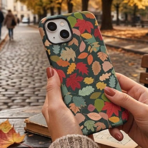 Rustic Colourful Autumn Leaves Seamless Pattern