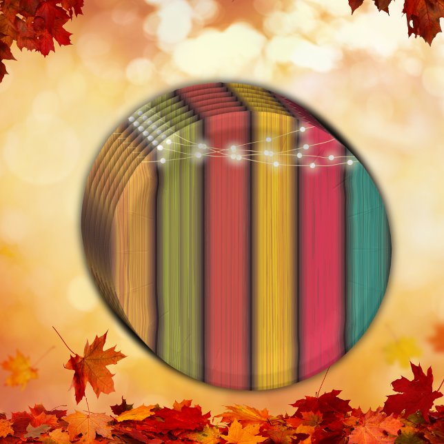 Rustic Colourful Little Turkey Baby Shower Paper Plate (Creator Uploaded)