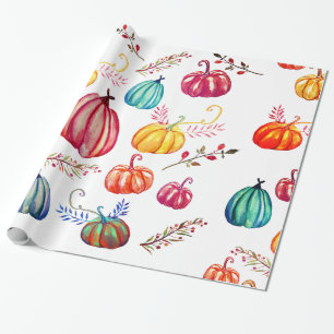 Rustic Colourful Squash  Drawing Wrapping Paper