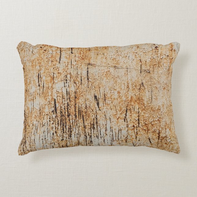 Rustic colours intertwine in corroded metal textur decorative cushion (Front)