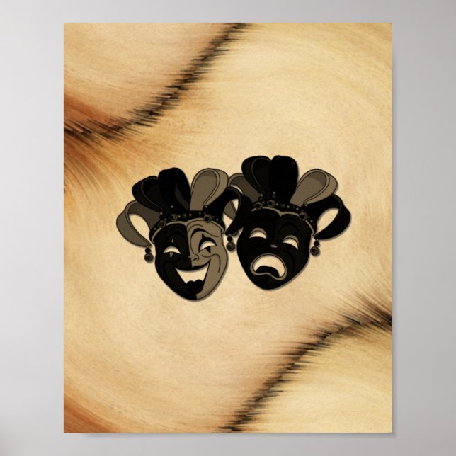 Rustic Comedy and Tragedy Theatre Design Poster (Front)