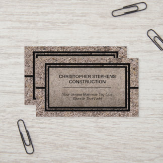 Rustic Concrete Construction Business Business Card