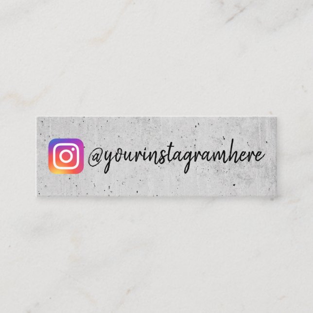 Rustic Concrete Instagram Social Media Mini Business Card (Front)